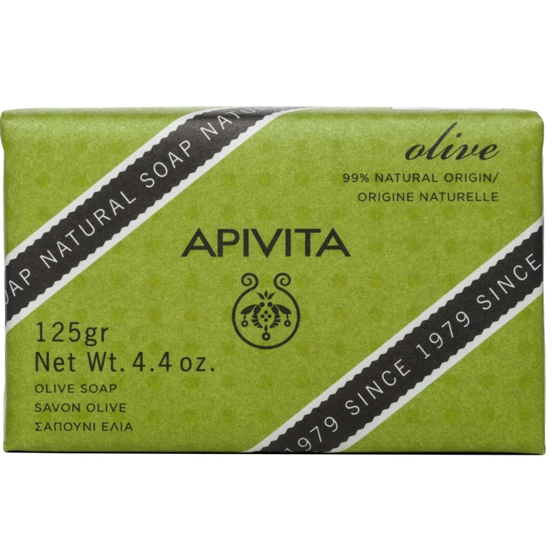 Apivita Apivita Natural Soap With Olive Ενυδατικό Φυτικό Πράσινο Σαπούνι με Ελαιόλαδο 125g