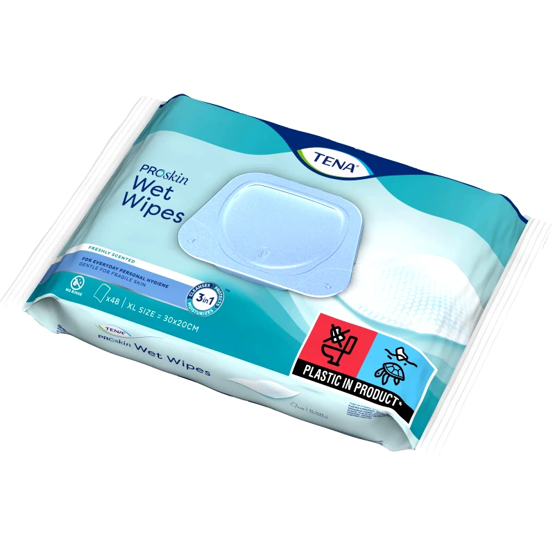 Tena Tena Proskin Wet Wipes Freshly Scented 3in1 Υγρά Μαντηλάκια Καθαρισμού για Άτομα με Ακράτεια Χωρίς Αλκοόλ 48 Τεμάχια