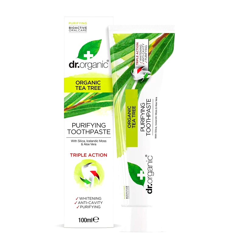 Dr Organic Dr Organic Tea Tree Toothpaste Οδοντόκρεμα με Βιολογικό Τεϊόδεντρο με Αντισηπτικές & Λευκαντικές Ιδιότητες 100ml