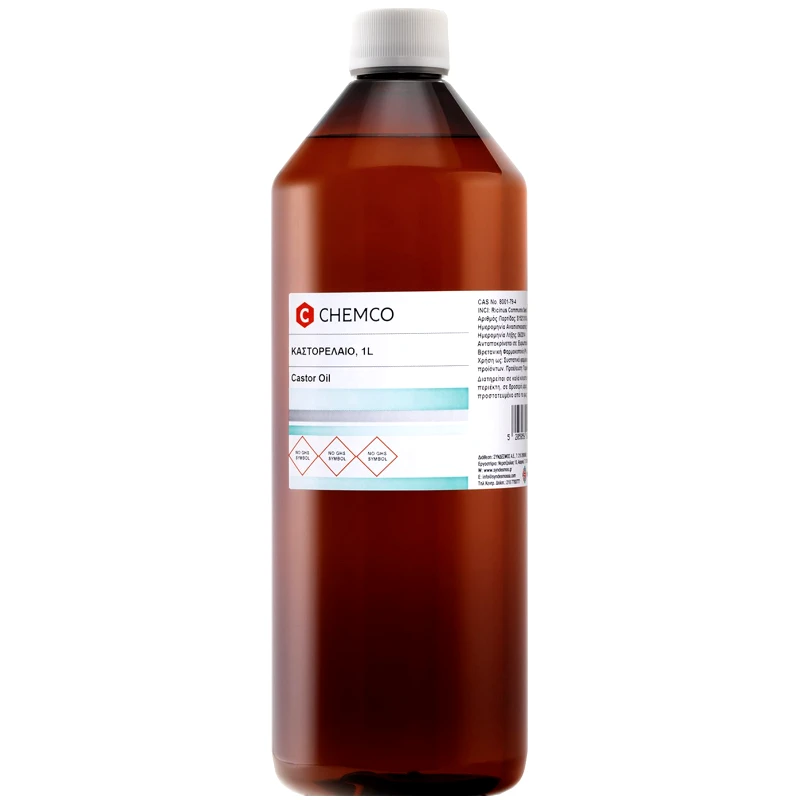 Syndesmos Group Chemco Castor Oil Καστορέλαιο Εξευγενισμένο Φαρμακευτικής Καθαρότητας Ψυχρής Έκθλιψης 1Lt