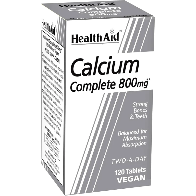 Health Aid Health Aid Calcium Complete 800mg Συμπλήρωμα Διατροφής Ολοκληρωμένης Φόρμουλας Ασβεστίου 3 Μορφών Μέγιστης Απορρόφησης για Γερά Οστά & Δόντια 120tabs