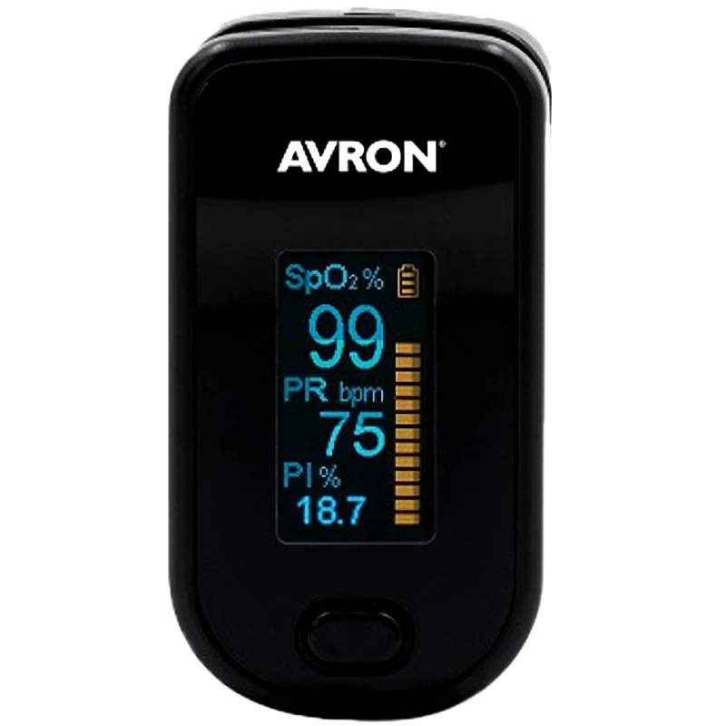 AVRON Avron OxyCheck Fingertip Pulse Oxymeter Παλμικό Οξύμετρο Δακτύλου με Δυνατότητα Προβολής Δεδομένων από 4 Διαφορετικές Πλευρές 1 Τεμάχιο