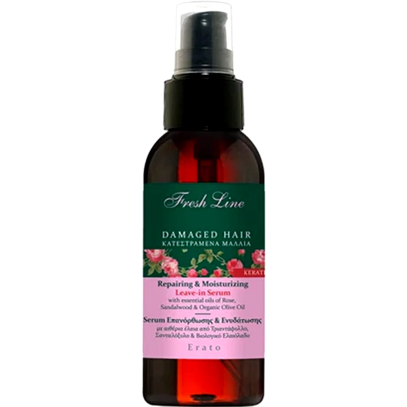 Fresh Line Fresh Line Damaged Hair Erato Repairing & Moisturizing Leave-In Serum Όρος Επανόρθωσης & Ενυδάτωσης Ερατώ Κατάλληλος για Ταλαιπωρημένα Μαλλιά 100ml