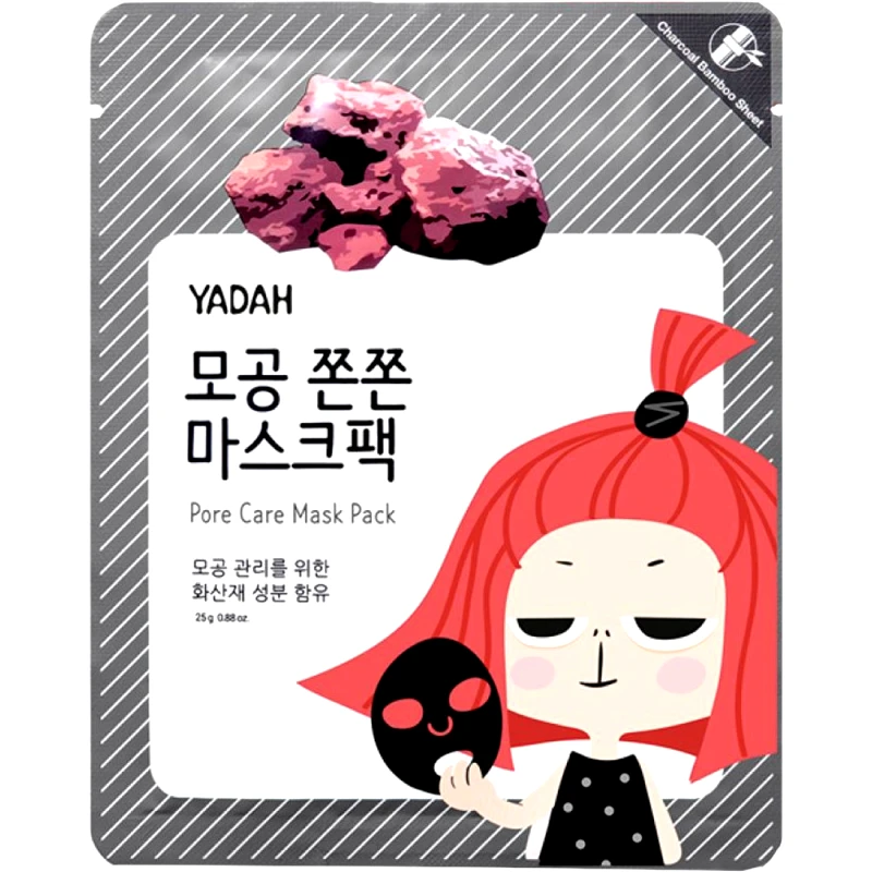 Yadah Yadah Pore Care Volcanic Ash Mask Υφασμάτινη Μάσκα από Μπαμπού με Ηφαιστειακή Στάχτη για τον Καθαρισμό των Πόρων του Προσώπου 25g