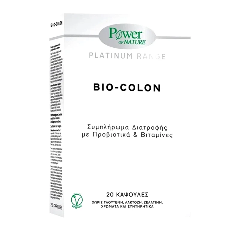 Power Health Power Health Platinum Range Bio-Colon Συμπλήρωμα Διατροφής με Προβιοτικά & Βιταμίνες 20caps