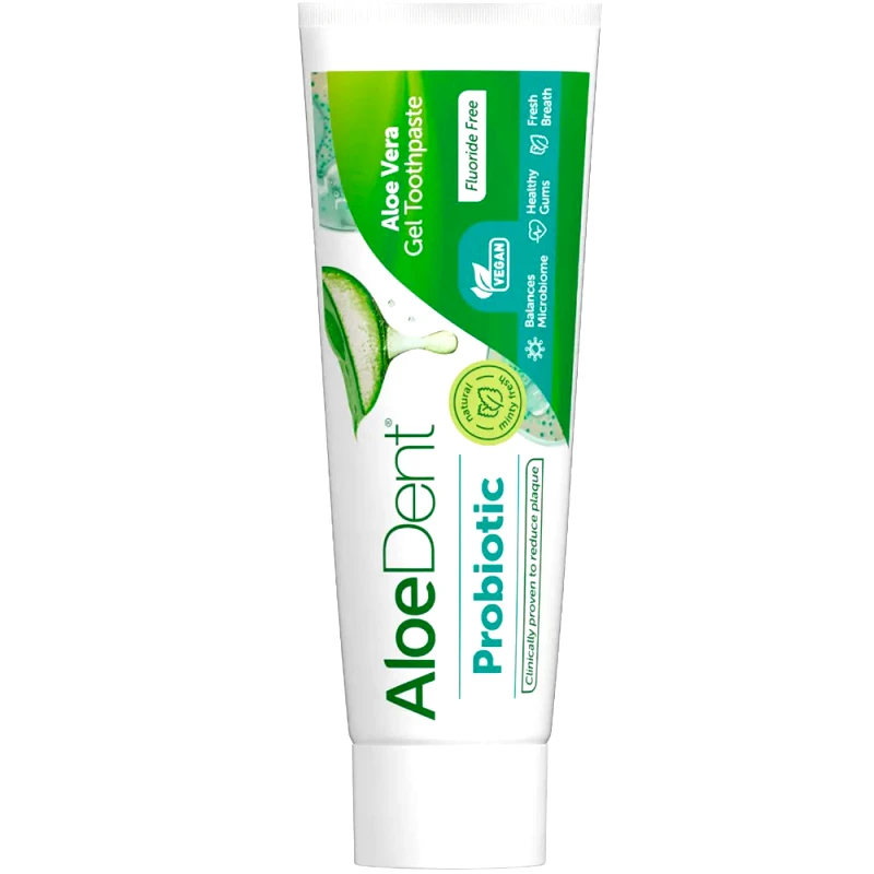 Optima Health & Nutrition Optima Aloe Dent Probiotic Fluoride Free Toothpaste Οδοντόκρεμα με Προβιοτικούς Παράγοντες & Αλόη Χωρίς Φθόριο για Αίσθηση Καθαριότητας & Φυσικής Φρεσκάδας με Γεύση Μέντα 75ml
