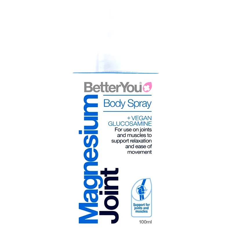 BetterYou BetterYou Magnesium Joint Body Spray Διαδερμικό Μαγνήσιο & Γλυκοζαμίνη σε Μορφή Spary Υψηλής Ποιότητας για Ανακούφιση από τον Πόνο των Μυών & των Αρθρώσεων, Ευκαμψία & Μείωση Μυϊκής Κράμπας 100ml