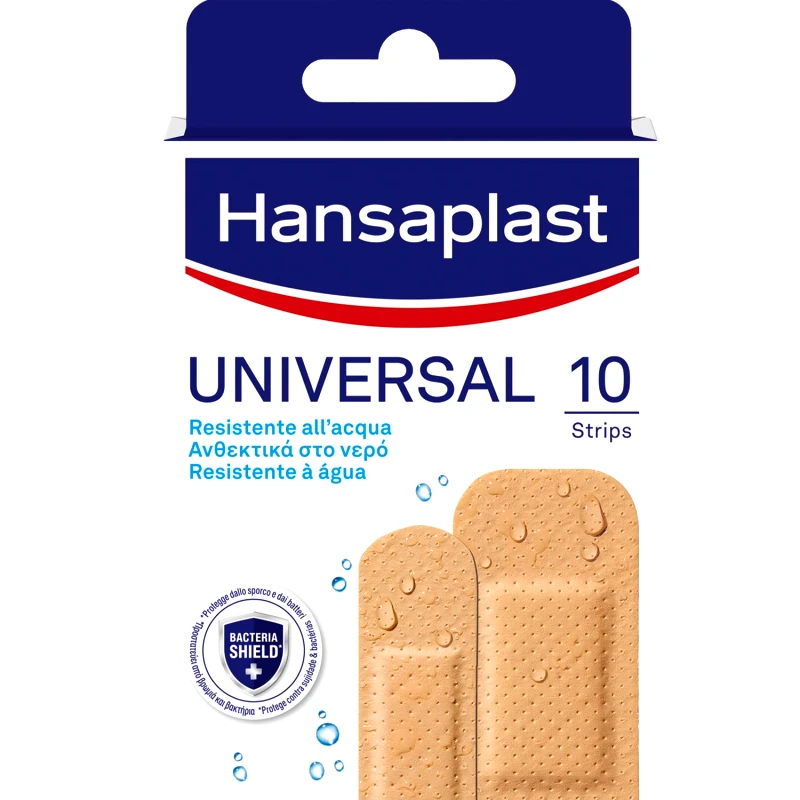 Hansaplast Hansaplast Universal Water Resistant Ανθεκτικά στο Νερό Επιθέματα σε Διάφορα Μεγέθη για Κάλυψη Μικρών Πληγών 10 Τεμάχια