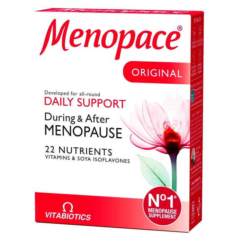 Vitabiotics Vitabiotics Menopace Original Food Supplement 30tabs,Συμπλήρωμα Διατροφής για την Μείωση των Συμπτωμάτων Πριν, Κατά την Διάρκεια & Μετά την Εμμηνόπαυση