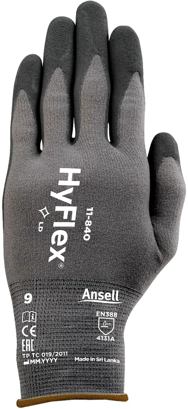 Γάντια Νιτριλίου Hyflex 11-840 370004 Ansell Μαύρο