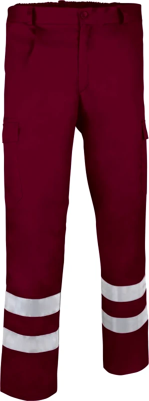 Valento Παντελόνι Εργασίας με Ανακλαστικές Ταινίες Valento DRILL Mahogany Garnet