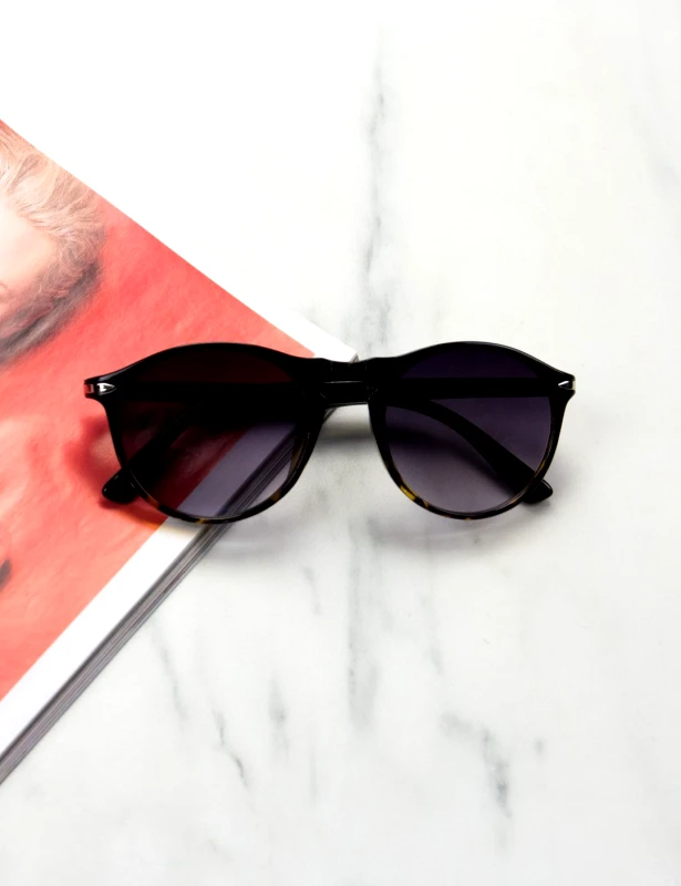 Huxley and Grace Γυναικεία μαύρα λεοπάρ γυαλιά ηλίου κοκκάλινα Luxury S1114R