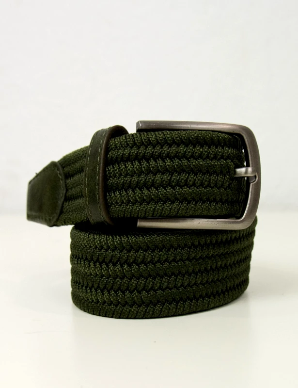 Huxley and Grace Ανδρική χακί πλεκτή ζώνη ZSP361G