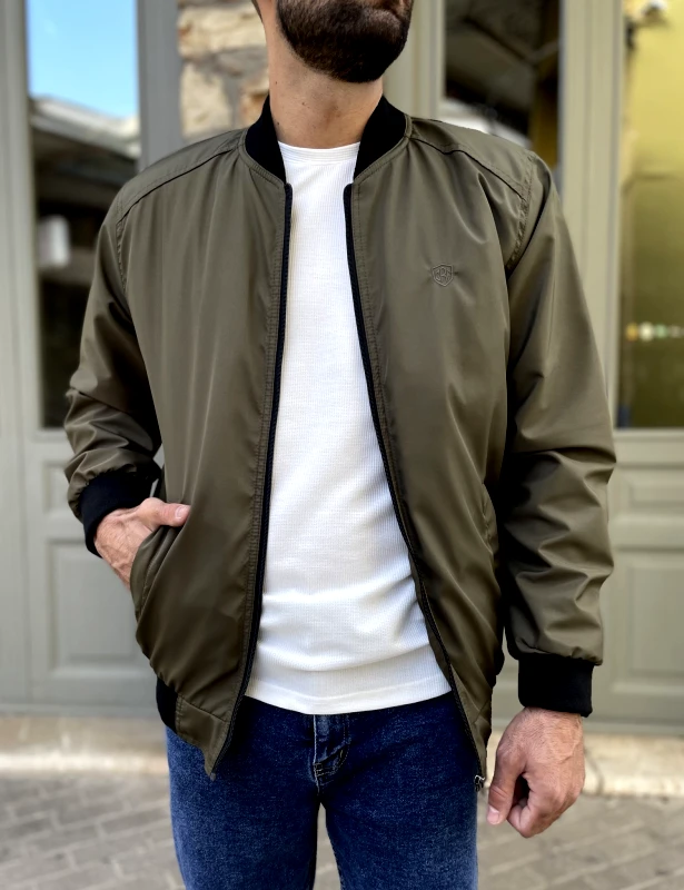 Blackcraft Ανδρικό χακί μπουφάν Bomber BC24913X