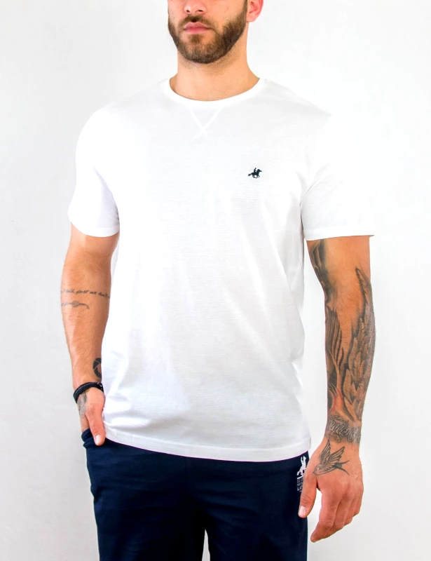 US GRAND POLO US Grand Polo Ανδρική λευκή κοντομάνικη μπλούζα UST033A