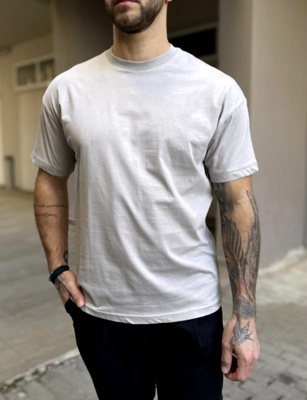 Marrakech Ανδρική γκρι κοντομάνικη μπλούζα Oversized TST0426G