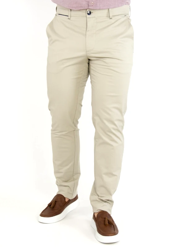 Trial jeans Trial ανδρικό μπεζ υφασμάτινο Chinos παντελόνι 23 Logan