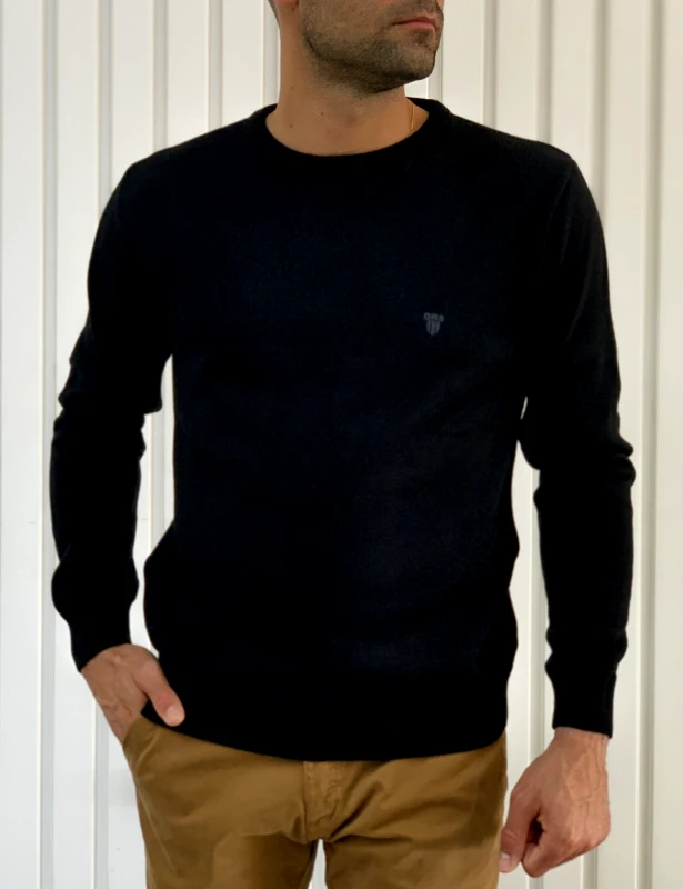 Darious Darious ανδρικό μαύρο πλεκτό πουλόβερ 23149M