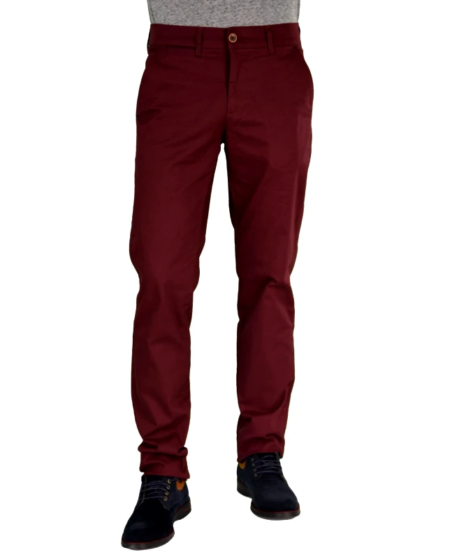 Trial jeans Trial μπορντώ υφασμάτινο παντελόνι Taylor W16J