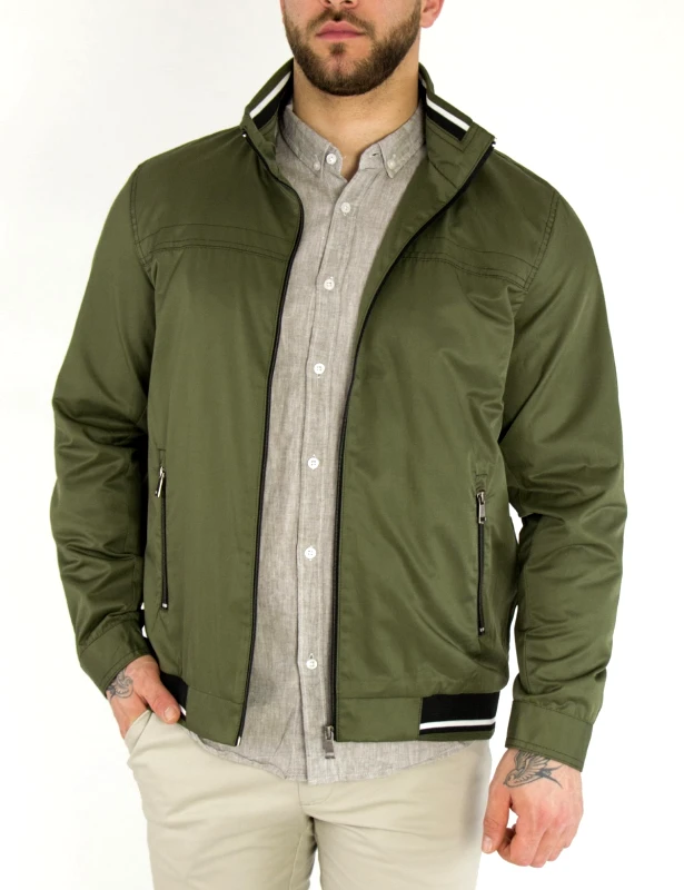Wous Ανδρικό χακί Jacket με γιακά WS10160S