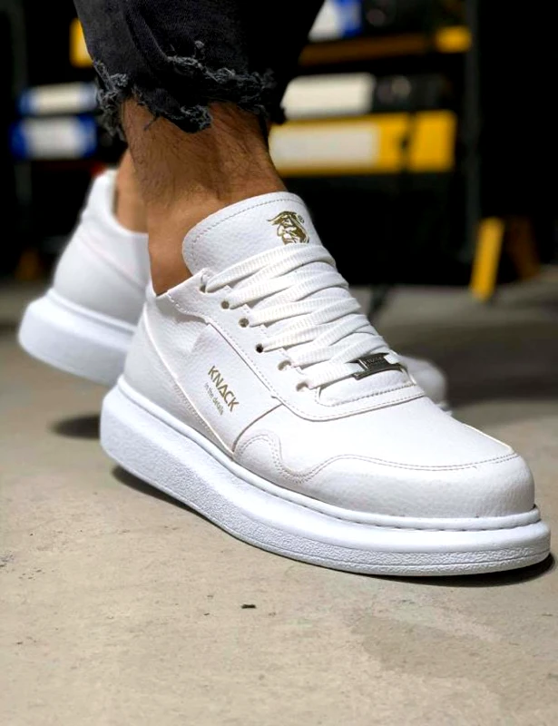 Knack Ανδρικά λευκά Sneakers με κορδόνια 0382020W