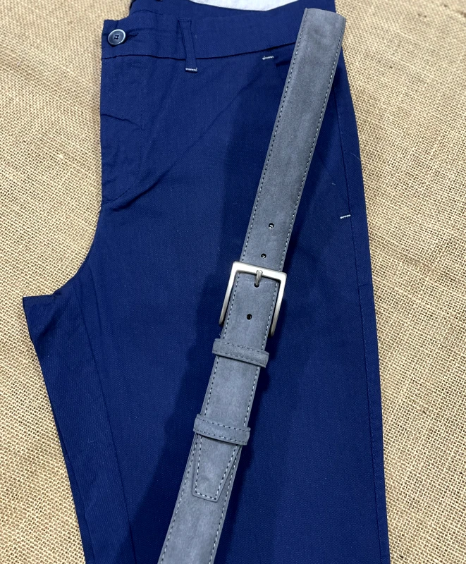 Huxley and Grace Ανδρική ανθρακί σουέντ μονόχρωμη ζώνη 210921X