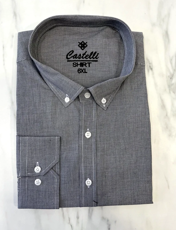CASTELLI Ανδρικό γκρι πτι καρό πουκάμισο CA2520G