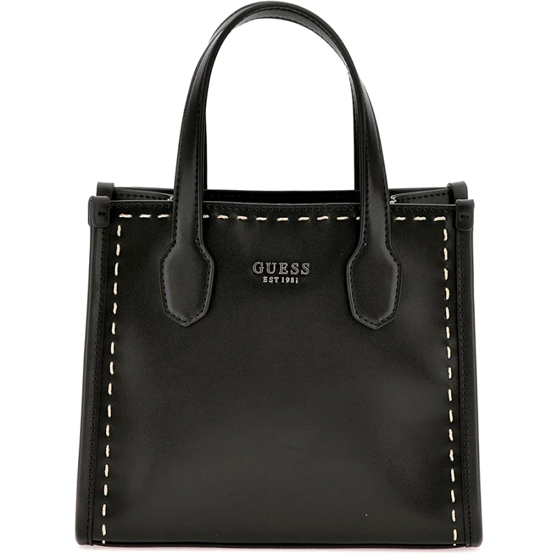 Guess Guess μαύρη τσάντα ώμου Silvana stitch mini