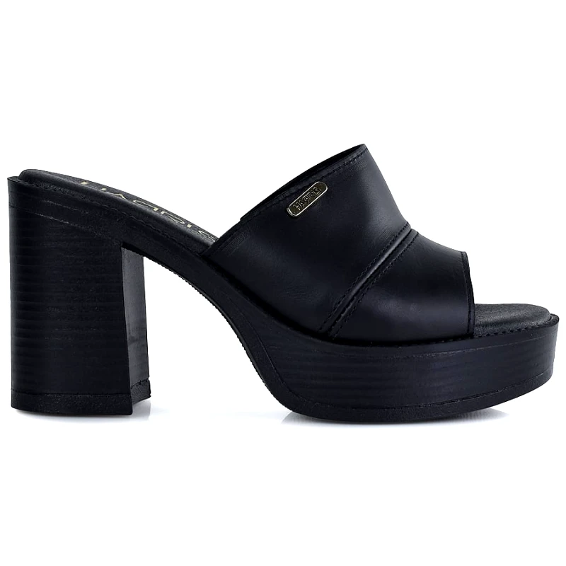 Harris Δερμάτινo μαύρο πέδιλο Harris 236-4305