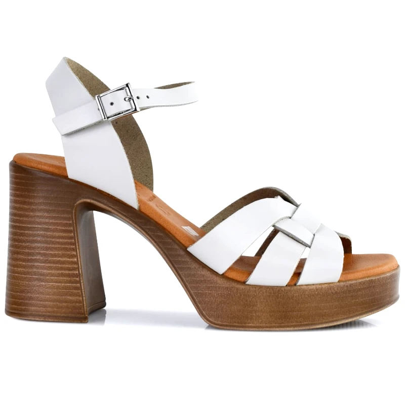 Oh my sandals Δερμάτινο εκρού πέδιλο Oh my Sandals 5640
