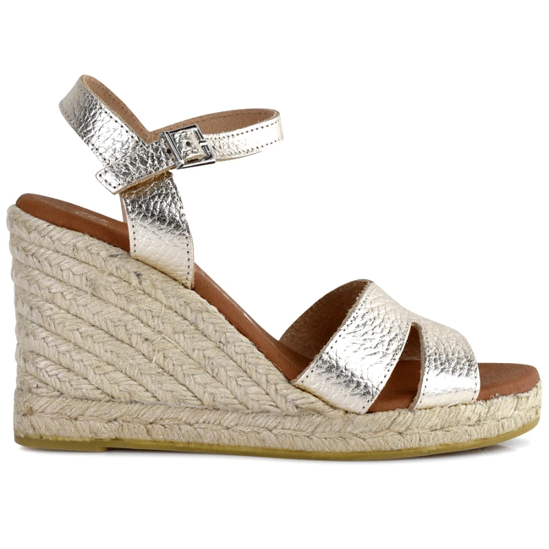 Oh my sandals Δερμάτινη χρυσή εσπαντρίγια Oh my Sandals 5746