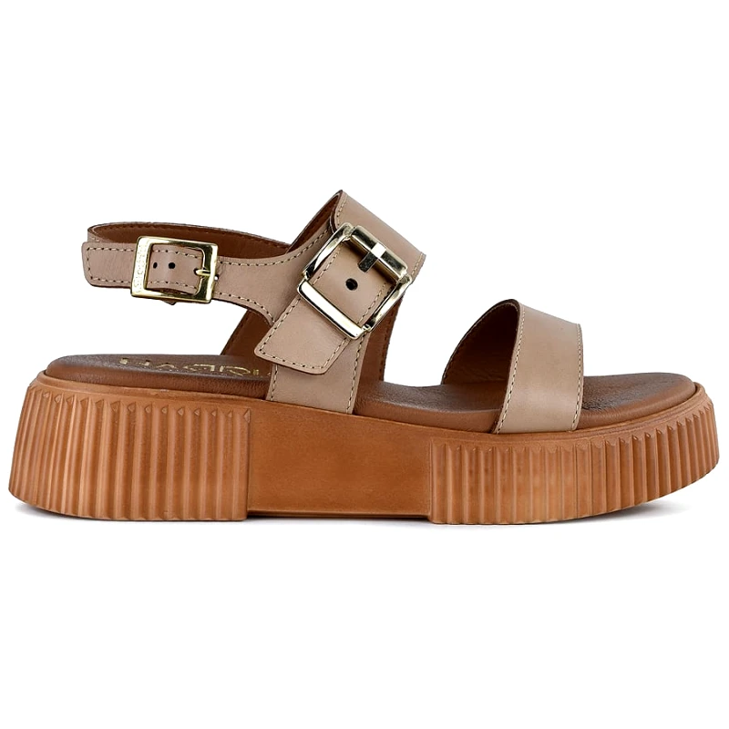 Harris Δερμάτινο μπεζ σανδάλι HARRIS 651-4332