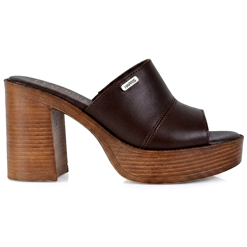 Harris Δερμάτινo καφέ πέδιλο Harris 236-4305