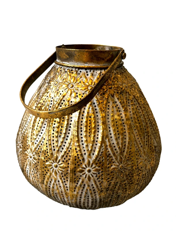 Oriana Ferelli Collections Φανάρι Μεταλλικό Αντικέ Χρυσό Oriana Ferelli 23x22,5εκ. HC22326623 (Υλικό: Μεταλλικό, Χρώμα: Χρυσό ) - Oriana Ferelli Collections - HC22326623