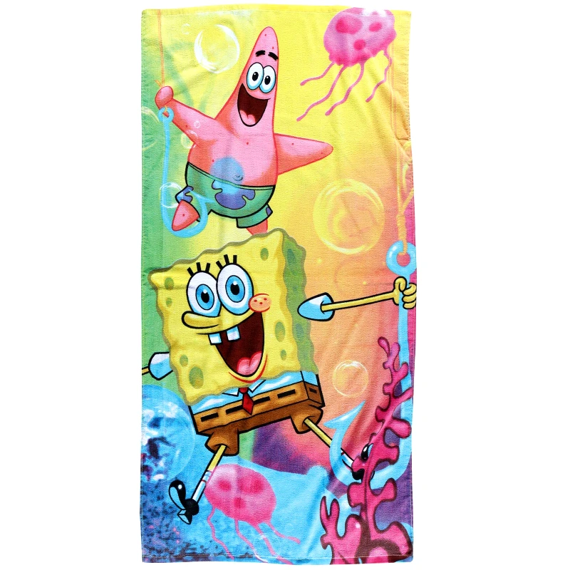 Disney Πετσέτα Θαλάσσης Βαμβακερή 70x140εκ. SpongeBob 5867 Γαλάζια-Κίτρινη-Ροζ Disney (Ύφασμα: Βαμβάκι 100%, Χρώμα: Ροζ) - Disney - 420708705867