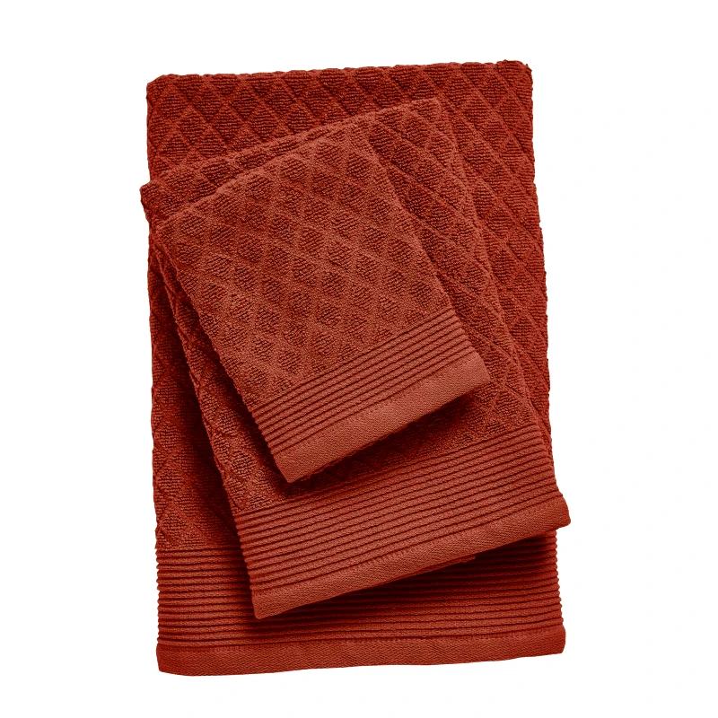 Das Home Σετ Πετσέτες 3τμχ Βαμβακερές Best 0685 Τερακότα Das Home (Ύφασμα: Βαμβάκι 100%, Χρώμα: Τερακότα, Μέγεθος: Σετ) - Das Home - 530708180685