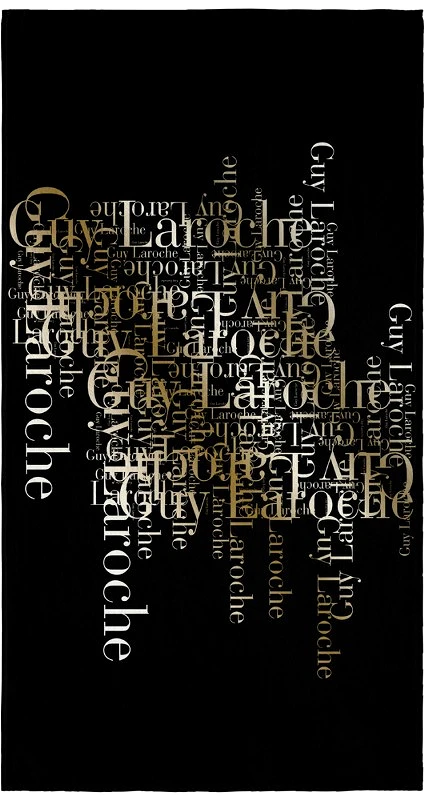 Guy Laroche Πετσέτα Θαλάσσης Velour Polycotton 100x175εκ. Printed 2103 Golden Guy Laroche (Ύφασμα: 50% Cotton-50% Polyester, Χρώμα: Μαύρο) - Guy Laroche - 1130030123005