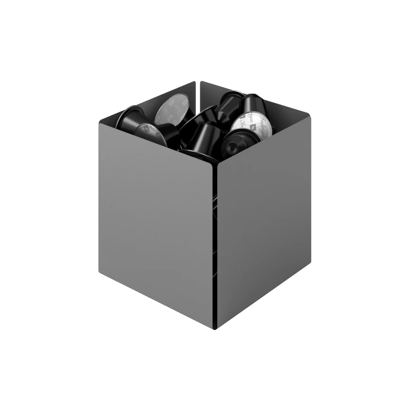 Pam & Co Θήκη Για Κάψουλες Του Καφέ Ανοξείδωτη Matt Concrete Grey 13x13x13εκ. Pam & Co 116-163 (Υλικό: Ανοξείδωτο, Χρώμα: Γκρι) - Pam & Co - 116-163