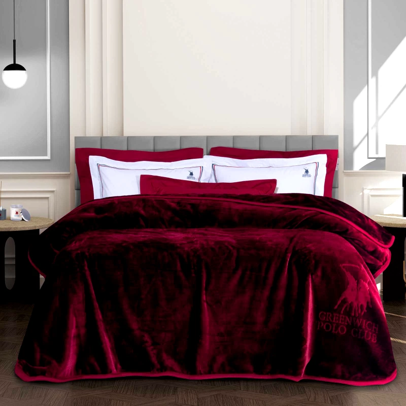 Greenwich Polo Club Κουβέρτα Βελουτέ Supersoft Μονή 160x240εκ. Essential 3438 Μπορντώ Greenwich Polo Club (Ύφασμα: Βελούδο, Χρώμα: Μπορντώ , Μέγεθος: Μονά) - Greenwich Polo Club - 220577103438