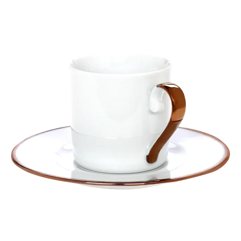 CRYSPO TRIO Φλυτζάνι Καφέ Πορσελάνης 100ml Elegant Rose Gold CRYSPO TRIO 24.011.17 (Σετ 2 Τεμάχια) (Υλικό: Πορσελάνη) - CRYSPO TRIO - 24.011.17