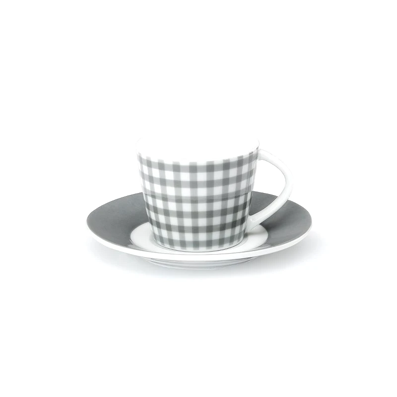 CRYSPO TRIO Φλυτζάνι Με Πιατάκι Πορσελάνης Καφέ 120ml Fino Grey 103 CRYSPO TRIO 15.103.17 (Σετ 6 Τεμάχια) (Υλικό: Πορσελάνη, Χρώμα: Γκρι) - CRYSPO TRIO - 15.103.17