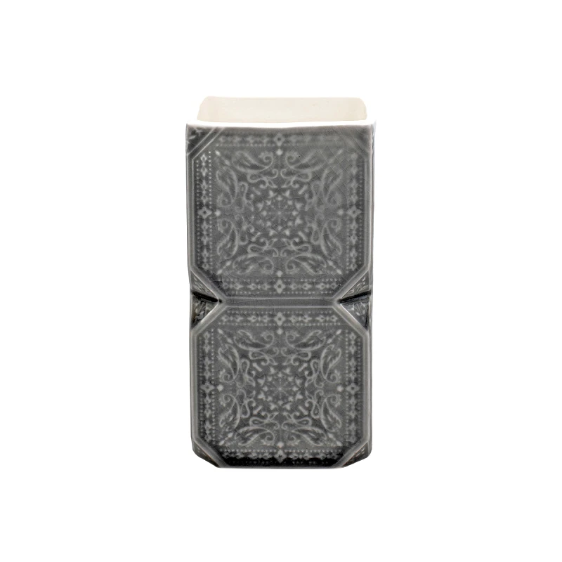 estia Ποτηροθήκη Πήλινη Γκρι Feng Shui Estia 6,7x6,7x12,9εκ. 02-11444 (Υλικό: Πήλινο, Χρώμα: Γκρι) - estia - 02-11444