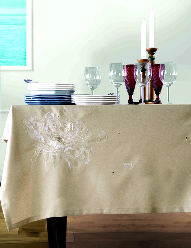 Makis Tselios Τραπεζομάντηλο Polyester 140x180εκ. Scarlet Makis Tselios (Ύφασμα: Polyester, Χρώμα: Μπεζ) - Makis Tselios - 501550123456