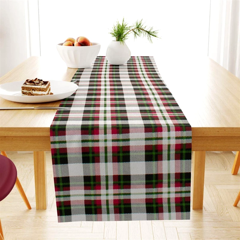 DimCol Runner Εμπριμέ Polycotton Αλέκιαστo 40x180εκ. Tartan 493 Red-Green DimCol (Χρώμα: Κόκκινο, Ύφασμα: 70% Βαμβάκι-30% Polyester) - DimCol - 19320809120493RG