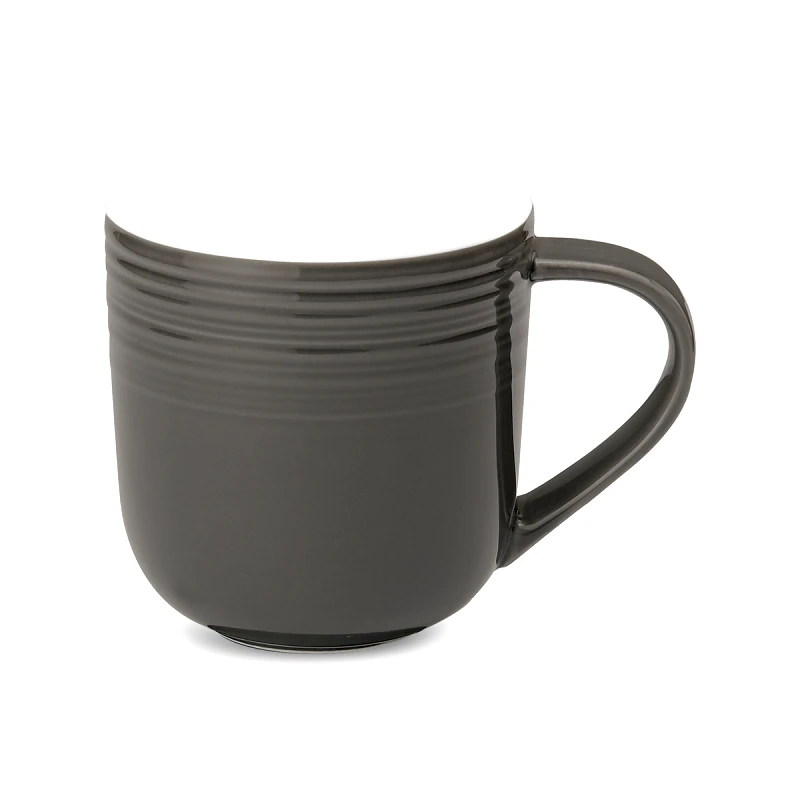 CRYSPO TRIO Σετ Κούπες 6τμχ Πορσελάνης Jasper Dark Grey 360ml CRYSPO TRIO 25.026.25 (Υλικό: Πορσελάνη, Χρώμα: Γκρι) - CRYSPO TRIO - 25.026.25