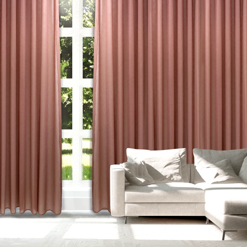 Das Home Κουρτίνα Χαμηλής Σκίασης Με Τρουκς Polyester 300x265εκ. Curtain Line 2223 Ροδί Das Home (Ύφασμα: Polyester, Χρώμα: Ροδί) - Das Home - 420302652223