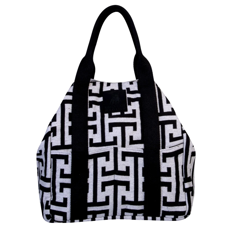 Greenwich Polo Club Τσάντα Θαλάσσης Polycotton 35x40x38εκ. Essential 3839 Μαύρη-Γκρι Greenwich Polo Club (Ύφασμα: 80% Cotton - 20% Polyester, Χρώμα: Μαύρο) - Greenwich Polo Club - 268354003839