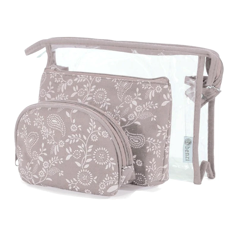 benzi Νεσεσέρ Σετ 3τμχ Polyester-Pvc benzi 25x7x15εκ. 5624 Grey (Ύφασμα: Polyester, Υλικό: PVC, Χρώμα: Γκρι) - benzi - BZ5624-grey