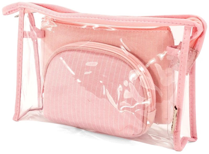 benzi Νεσεσέρ Σετ 3τμχ Polyester-Pvc benzi 25x7x15εκ. 5625 Pink (Ύφασμα: Polyester, Υλικό: PVC, Χρώμα: Ροζ) - benzi - BZ5625-pink