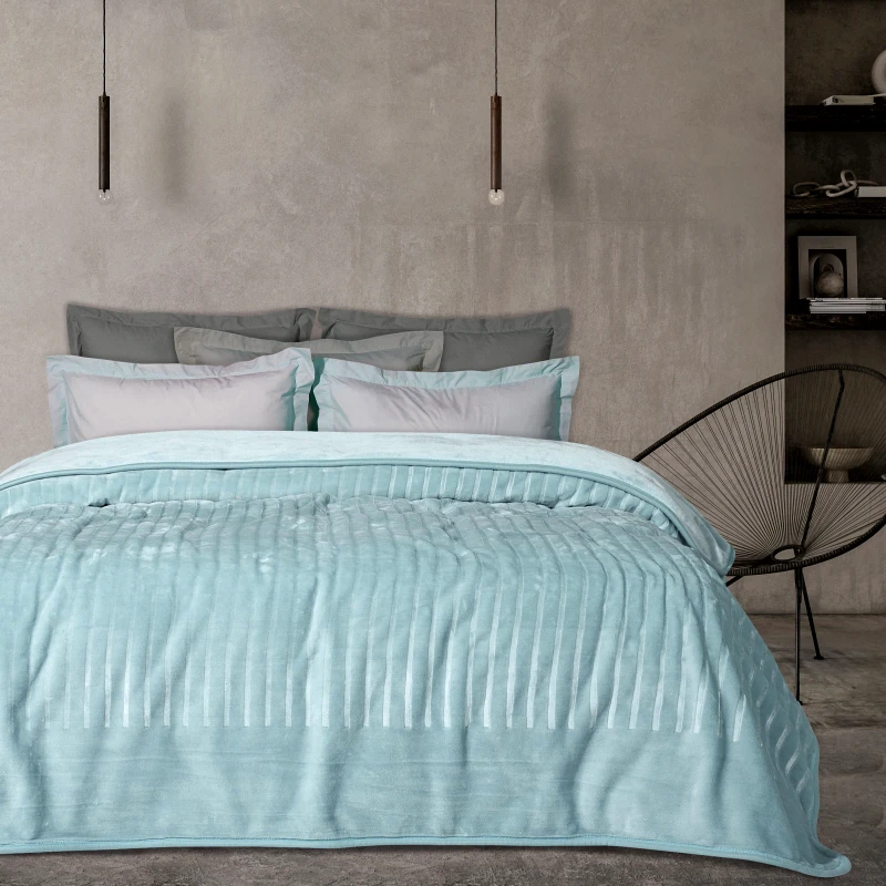Das Home Κουβέρτα Βελουτέ Ανάγλυφη Υπέρδιπλη 220x240εκ. Blankets 1348 Μπλε Das Home (Ύφασμα: Βελούδο, Χρώμα: Μπλε, Μέγεθος: Υπέρδιπλα) - Das Home - 420577721348